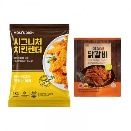 맘스터치시그니처치킨텐더1kg2팩+참닭닭갈비700g2팩