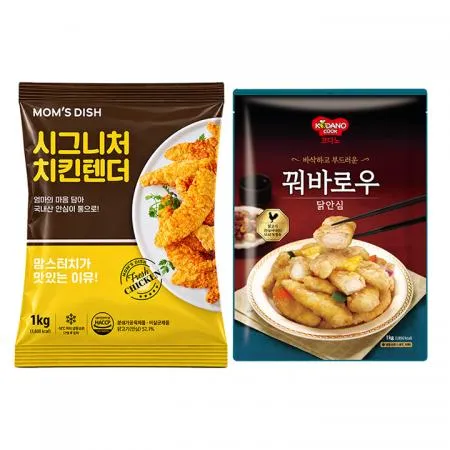 맘스터치시그니처 치킨텐더1kg+코다노닭안심꿔바로우1kg