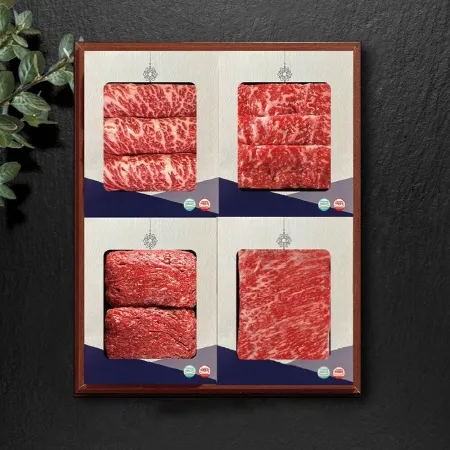 [동화정육] 삼삼한 1등급 한우 구이정육 선물세트 0.8kg (등심/채끝/불고기/국거리)