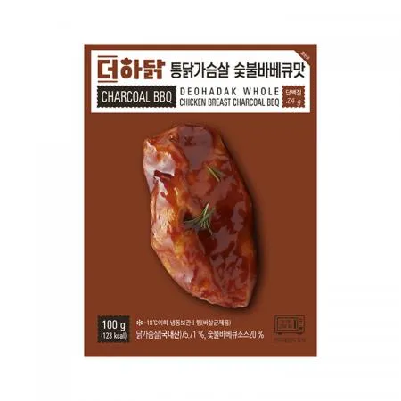 더하닭 통 닭가슴살 숯불바베큐맛100g 10팩