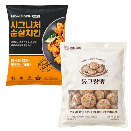 맘스터치 시그니처 순살치킨1kg+랑쿡 동그랑떙1kg