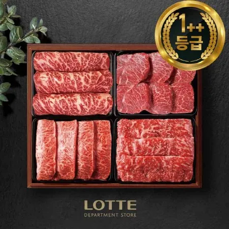 [롯데백화점] 1++등급 한우선물세트 VIP 2호 2.0kg (등심/안심/채끝/부채살)