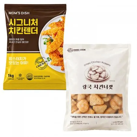 맘스터치 시그니처 치킨텐더1kg+랑쿡 치킨너겟1kg
