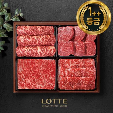 [롯데백화점] 1++등급 한우선물세트 VIP 3호 2.0kg (등심/안심/채끝/양지)