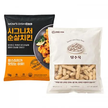 맘스터치 시그니처 순살치킨1kg+랑쿡 탕수육1kg