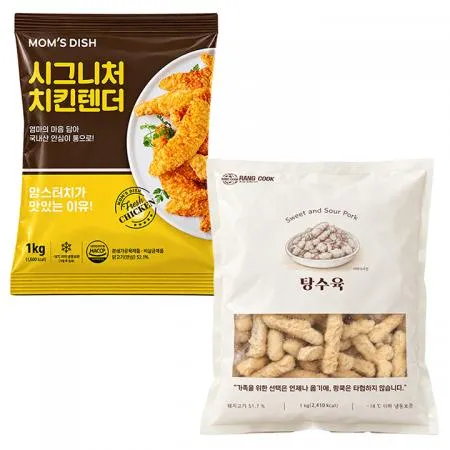 맘스터치 시그니처 치킨텐더1kg+랑쿡 탕수육1kg