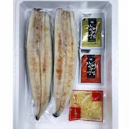 삼삼한 새벽장어 국산 풍천 초벌민물장어1kg 손질후500g 손질B세트(소스2종+소금+생강채포함)