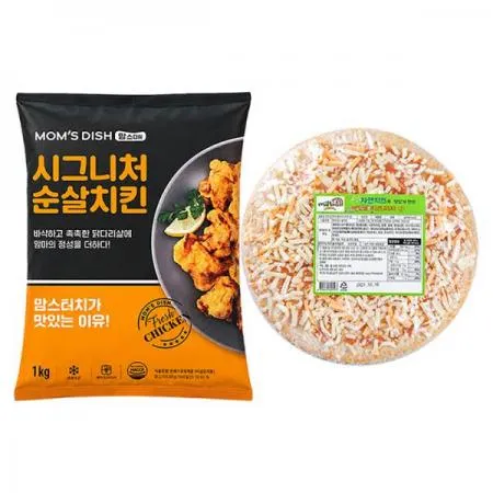 맘스터치시그니처 치킨순살1kg+마또네 치즈피자347g