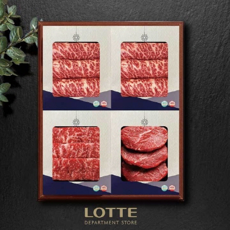 [롯데백화점] 1등급 한우 구이모듬 선물세트 2호 0.8kg (등심/등심/채끝/안심)