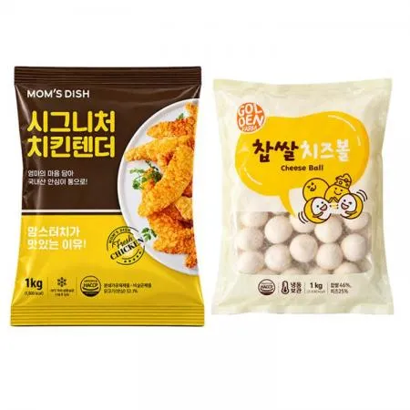 맘스터치 시그니처 치킨텐더1kg+골든 찹쌀치즈볼1kg