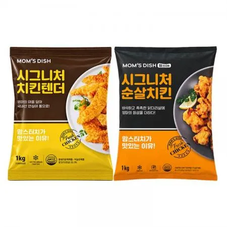 맘스터치 시그니처 순살치킨1kg2팩+치킨텐더1kg2팩