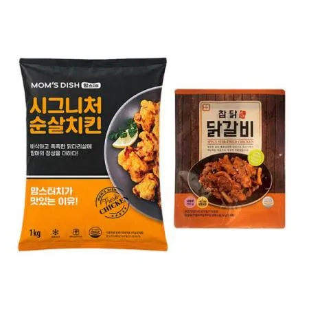 맘스터치시그니처순살치킨1kg2팩+참닭닭갈비700g2팩