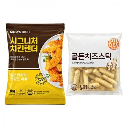 맘스터치 시그니처 치킨텐더1kg+골든 치즈스틱1kg