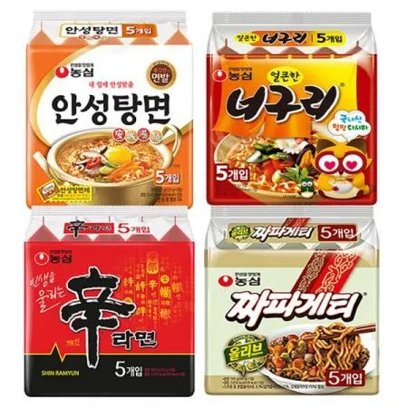 농심 신라면5봉지+안성탕면5봉지+너구리5봉지+짜파게티5봉지 총20봉