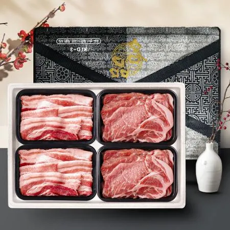 [한돈 선물세트] 오겹살+오겹살+목살+목살 (팩당400g)
