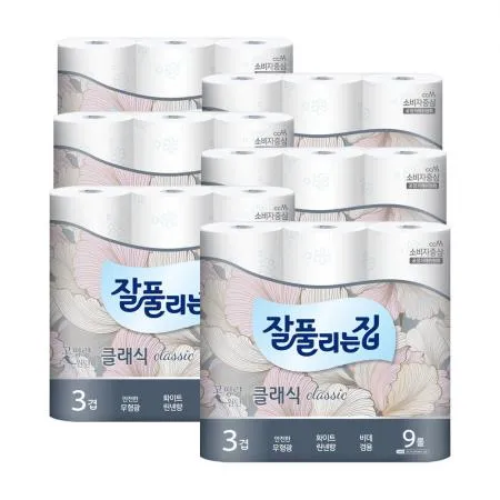 잘풀리는집 클래식 두루마리휴지 27M 9롤 X 6개 이미지