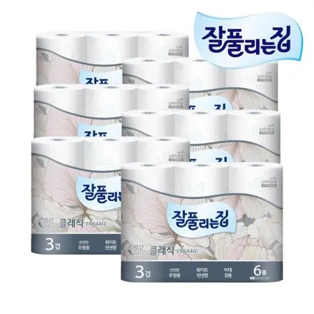 잘풀리는집 클래식 두루마리휴지 25M 6롤 X 6개