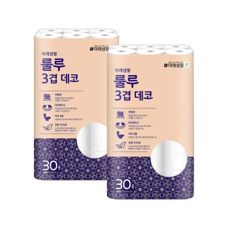 미래생활 룰루 두루마리휴지 22M 30롤 X 2개 이미지