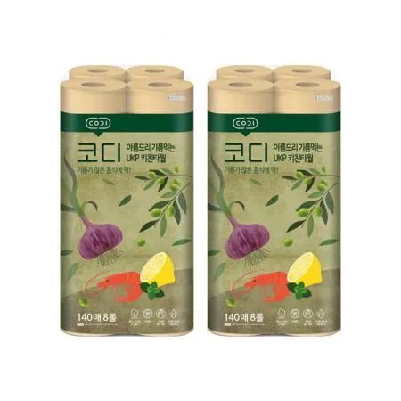 코디 아름드리 기름먹는 키친타올 140매 8롤 X 2개 이미지