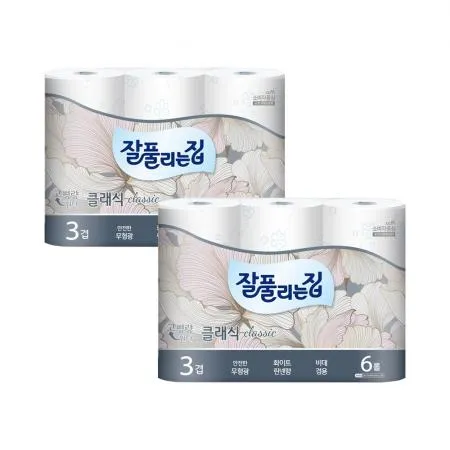 잘풀리는집 클래식 두루마리휴지 25M 6롤 X 2개 이미지