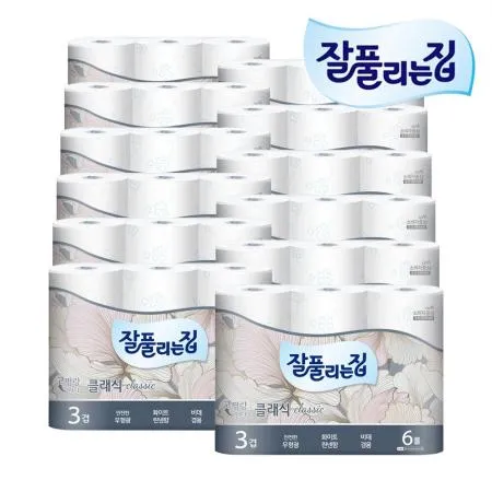 잘풀리는집 클래식 두루마리휴지 25M 6롤 X 12개