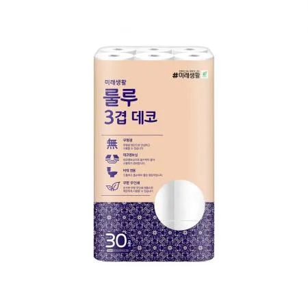미래생활 룰루 3겹데코 두루마리휴지 22M 30롤  이미지
