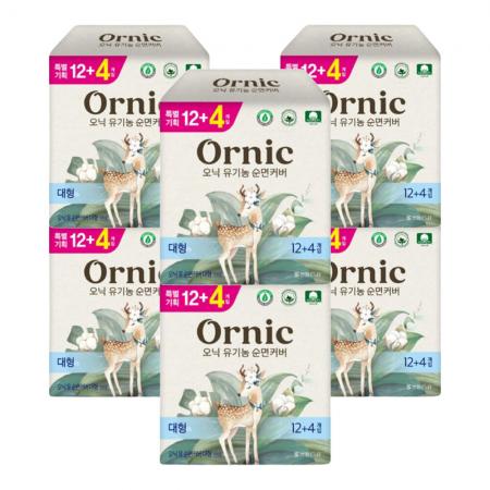 쌍용 코디 오닉 유기농 순면커버 대형 12+4매 X 6개
