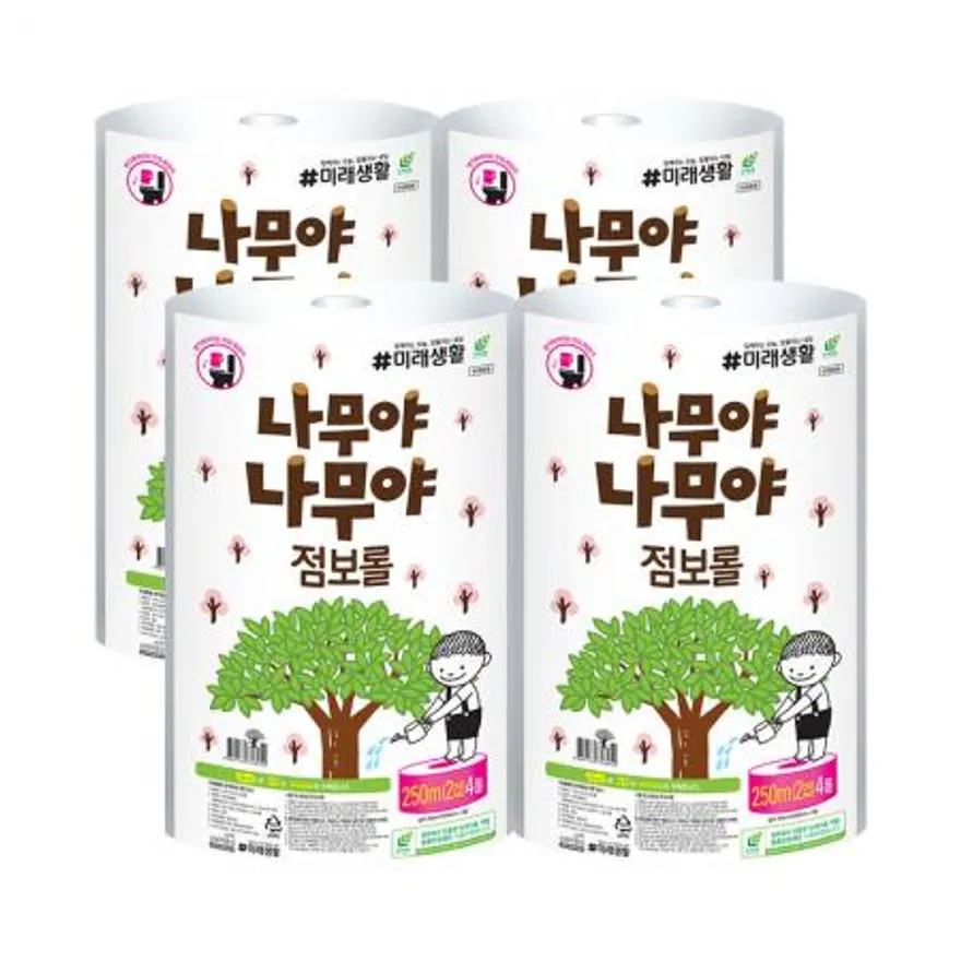 나무야나무야 점보롤 2겹 250M 4롤 X 4개 이미지