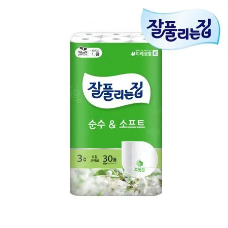 잘풀리는집 순수앤소프트 두루마리휴지 3겹 25M 30롤 