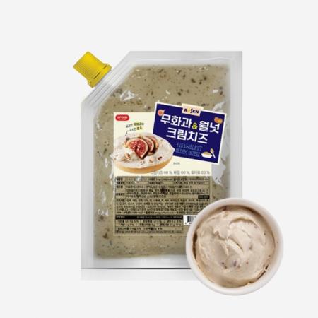 [단품] 로젠치즈 무화과월넛 크림치즈 1kg 냉장 베이글용 베이커리