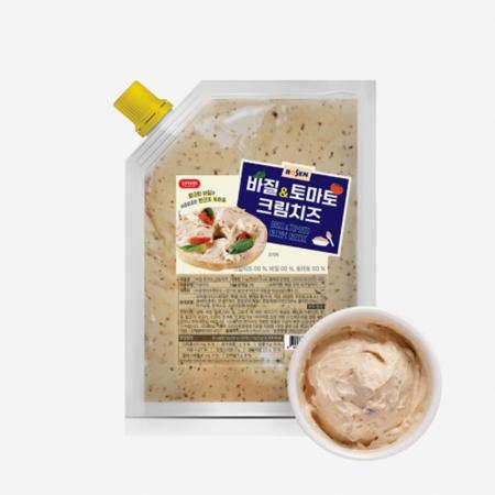 [단품] 로젠치즈 바질토마토 크림치즈 1kg 냉장 베이글용 베이커리