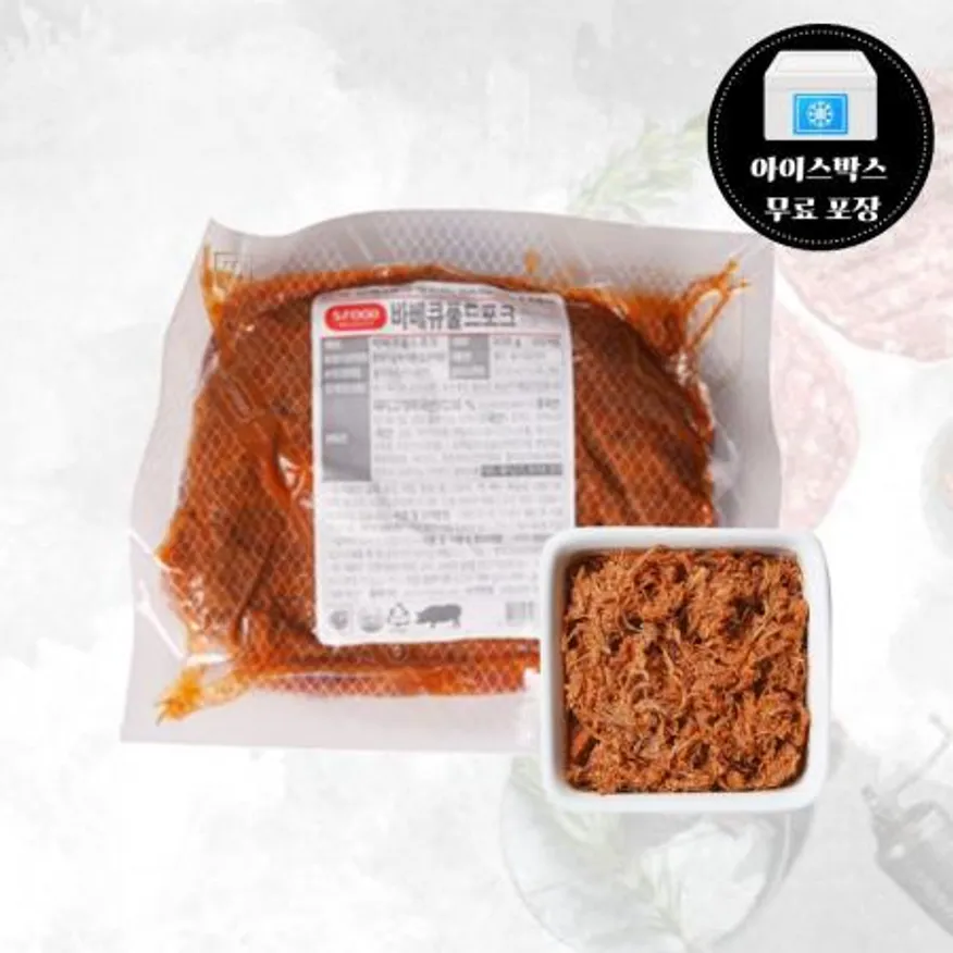 에쓰푸드 바베큐풀드포크 500g 냉동 돼지고기 고기토핑 양념육 이미지