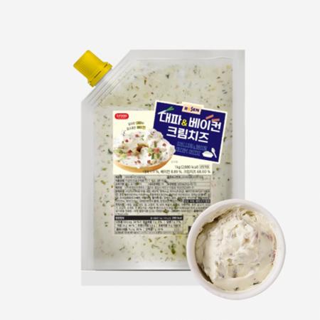 [단품] 로젠치즈 대파베이컨 크림치즈 1kg 냉장 베이글용 베이커리