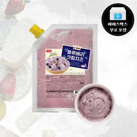 [단품] 로젠치즈 블루베리 크림치즈 1kg 냉장 베이글용 베이커리