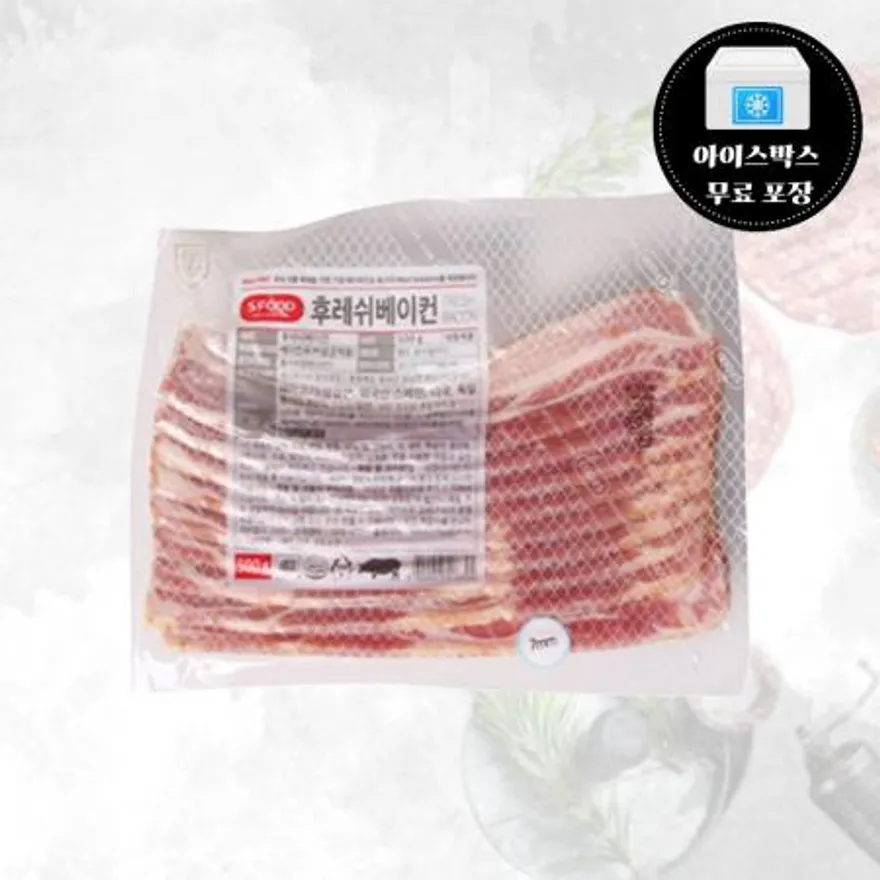 에쓰푸드 후레쉬 베이컨 7mm 슬라이스 500g 냉동 훈제 파스타토핑 이미지