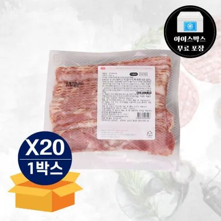 [무료배송] 에쓰푸드 전지베이컨 2.3mm 500g 냉동 돼지고기 토핑