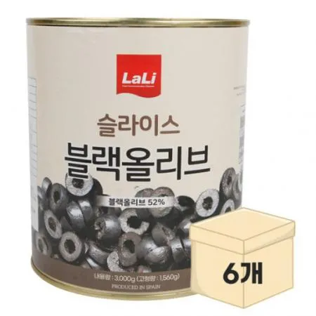 라리 블랙 올리브 슬라이스 3kg*6can / 1box