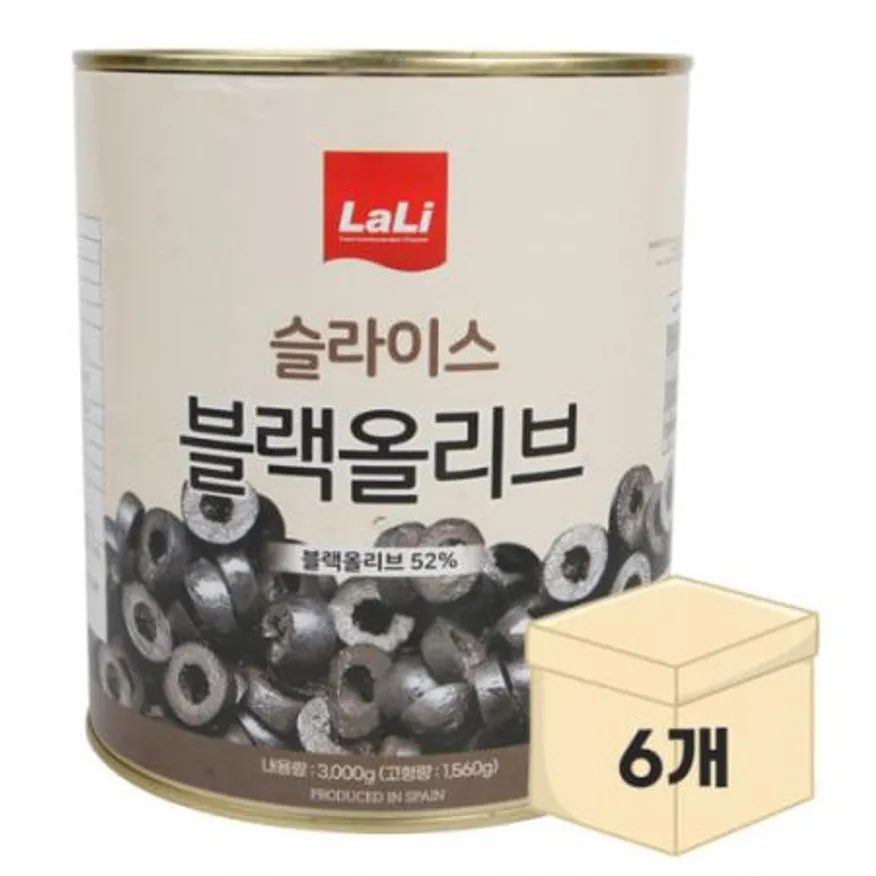 라리 블랙 올리브 슬라이스 3kg*6can / 1box 이미지