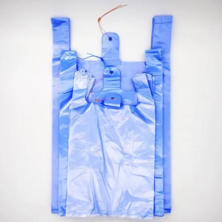 비닐봉투 청색 소(20×26cm) / 하늘색 백색 슈퍼 마트 시장 약국 포장 폴리백 비닐 봉지 생활 이미지