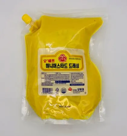 오뚜기 오쉐프 허니머스타드 드레싱 2kg / 치킨 양상추 파스타 콥 샐러드 드레싱