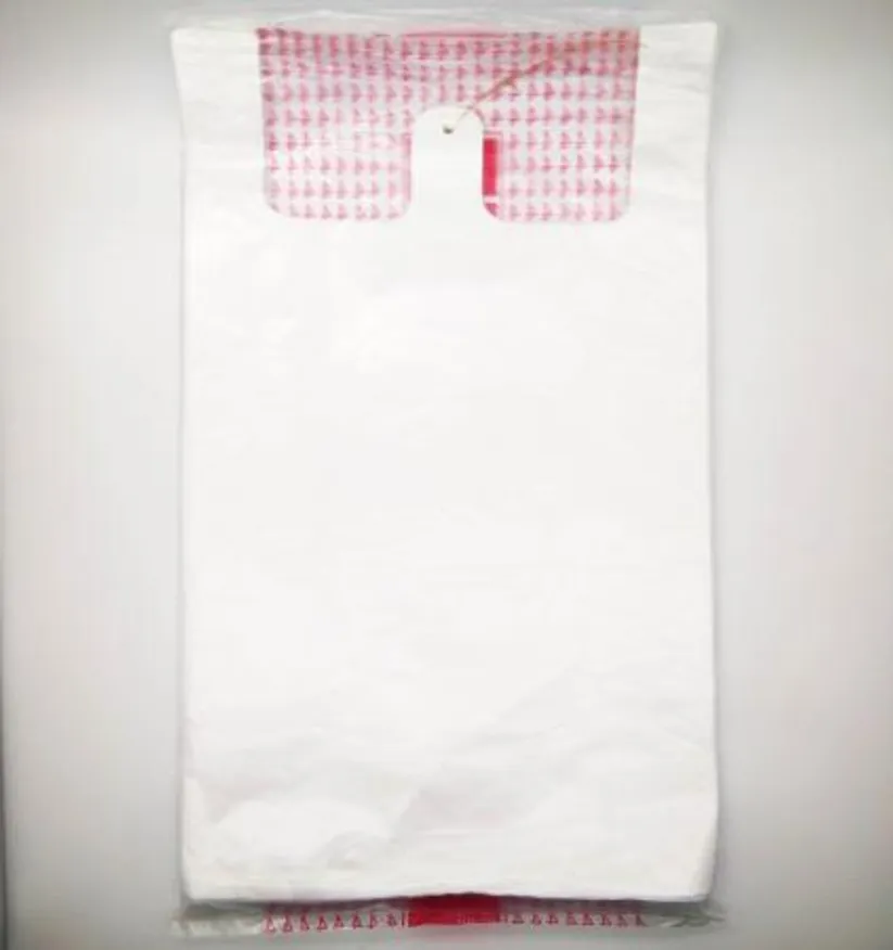 일신 손잡이 봉투 백색 4호(32×40cm) / 슈퍼 마트 시장 약국 포장 폴리백 비닐 봉지 생활 이미지