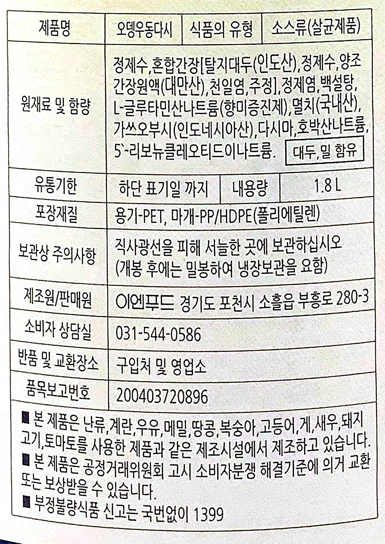 상품정보제공고시