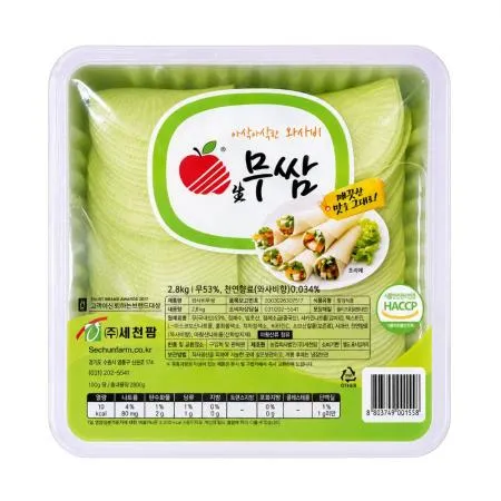 세천팜 와사비 쌈무 3kg 무쌈 냉면쌈무 초절임무