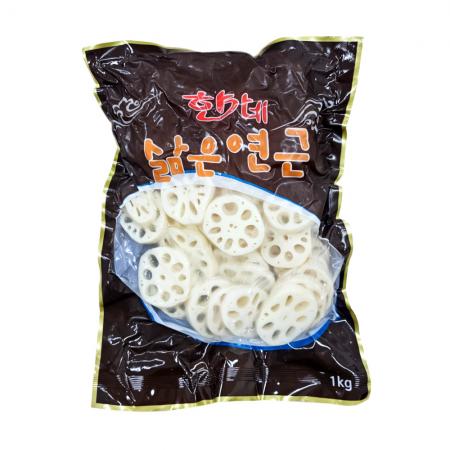 자숙 삶은 연근 1kg 슬라이스 채