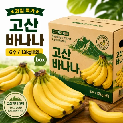 ★과일 특가★ 고산 바나나 (6수 / 13kg내외) box