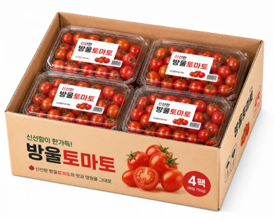 ★과일 특가★ 대추방울토마토 (2호 / 3번 / 빨강) 750g*4ea box 이미지