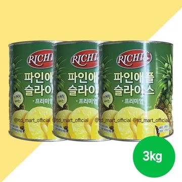 동서 리치스 파인애플슬라이스 3kg 5개