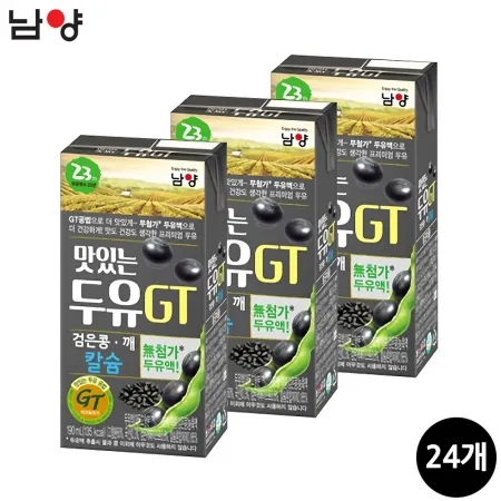 남양 맛있는 두유 GT 검은콩깨 190ml 24개