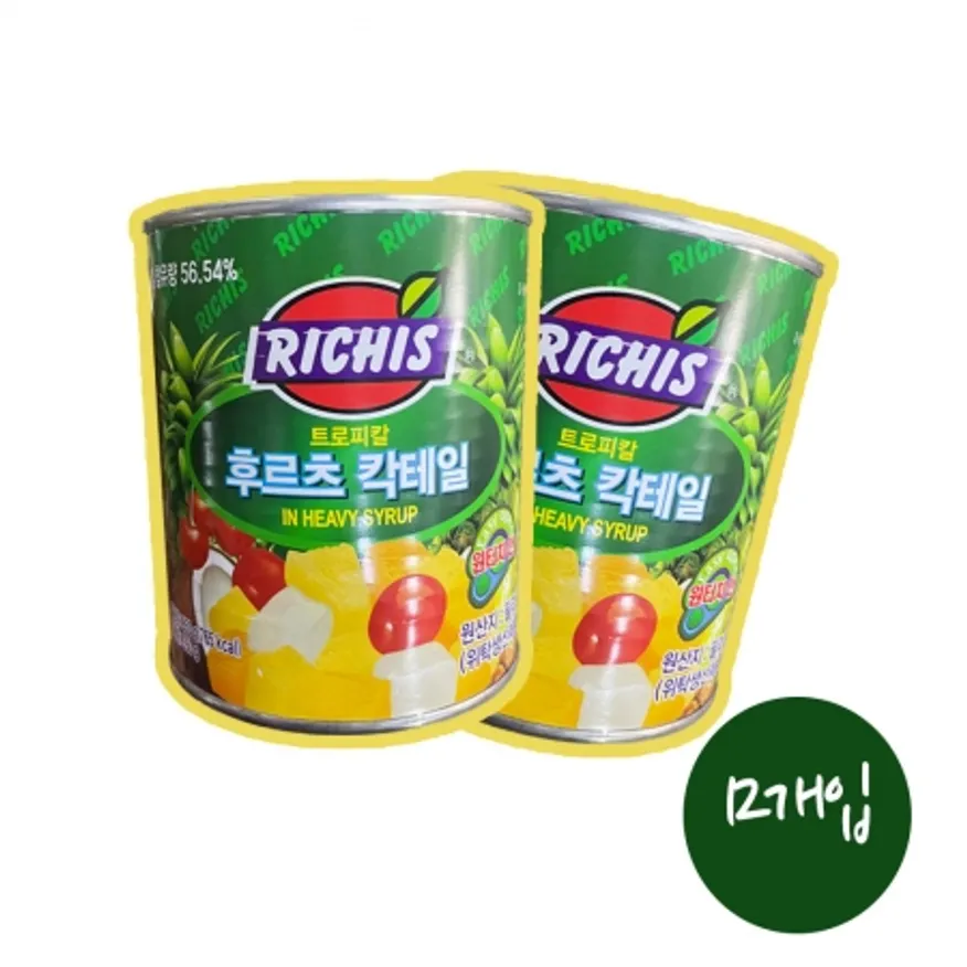 리치스 후르츠칵테일 통조림 850g 12개 이미지