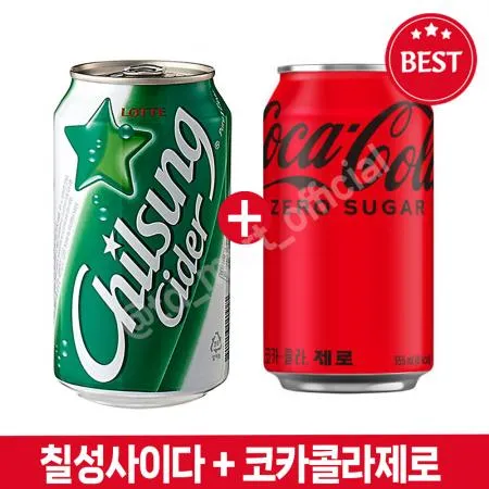 코카콜라제로(업소용) 355ml 24개 + 칠성사이다(업소용) 355ml 24개 